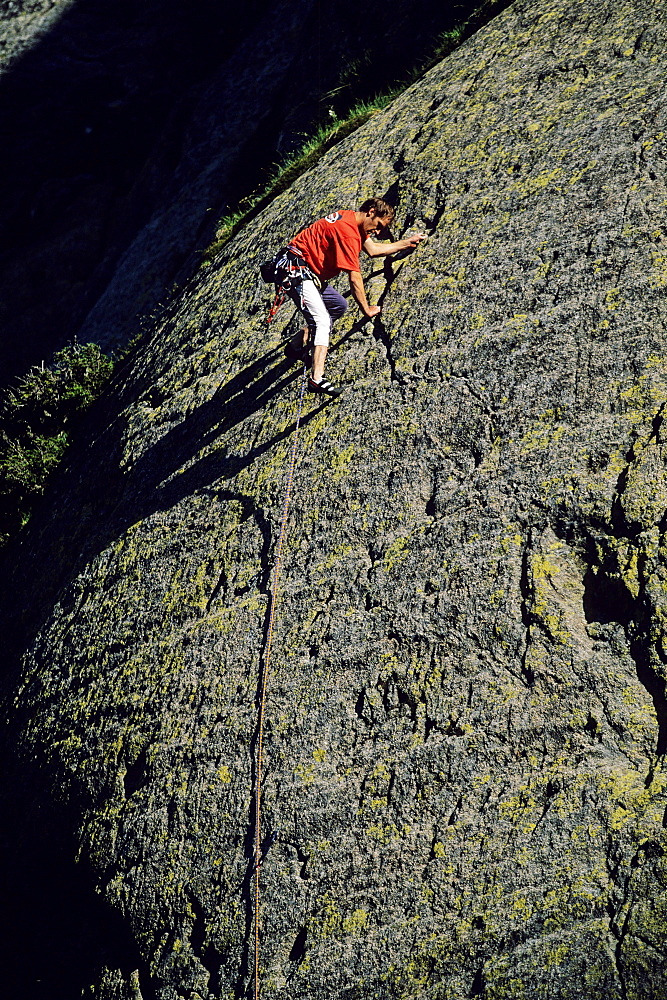 Freeclimbing at the Sustenpass, Bernese Oberland, Switzerland, Europe, MR