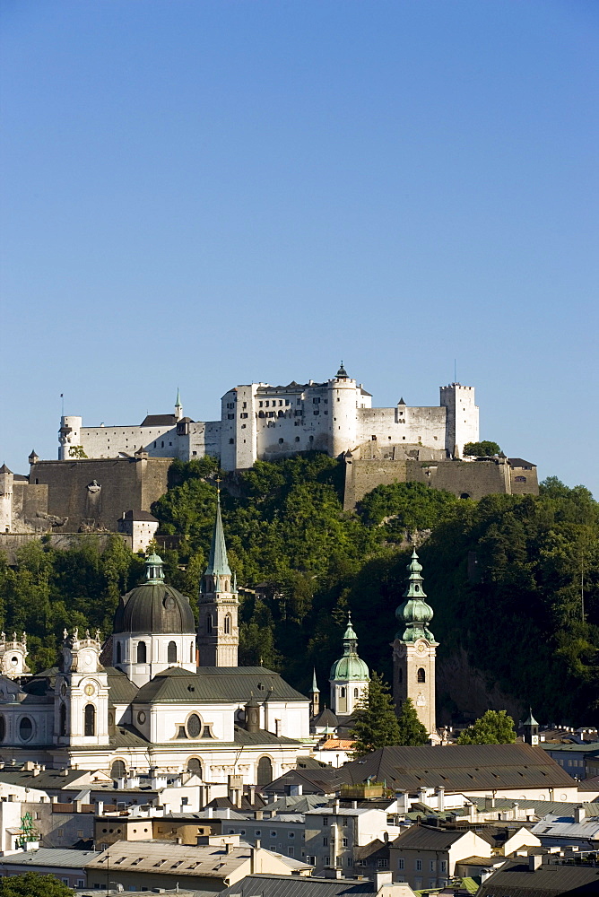 Hohensalzburg Fortress, largest, fully-preserved fortress in central Europe, Salzburg, Salzburg, Austria, Since 1996 historic centre of the city part of the UNESCO World Heritage Site