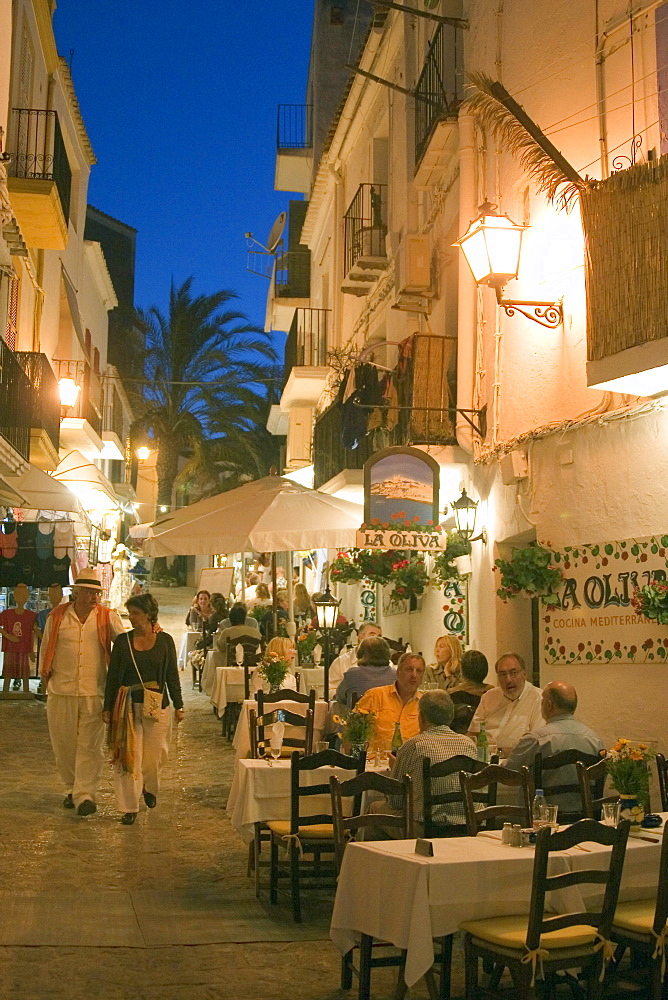 Spain, Baleares island, Ibiza Dalt Vila restaurants