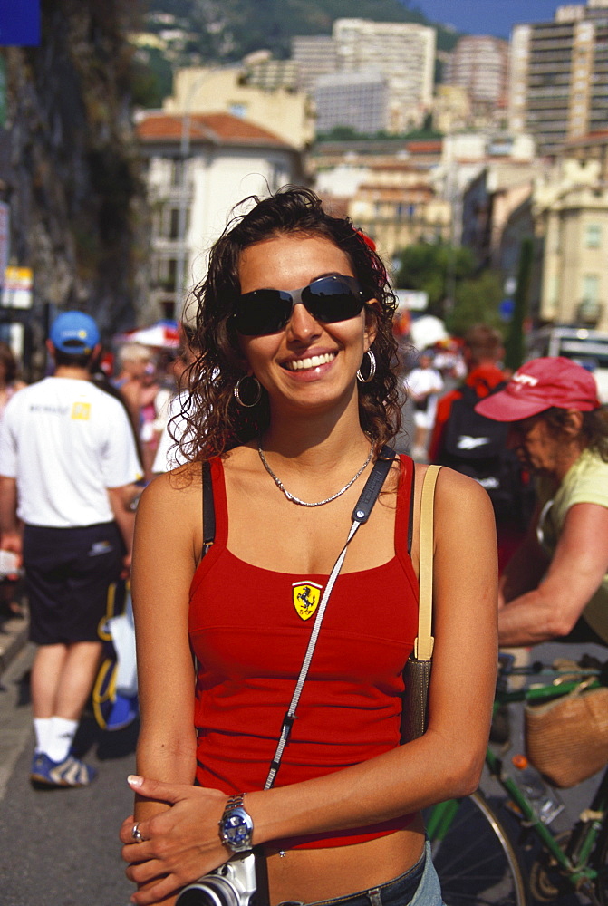 Young female Fan, Formula 1 Grand Prix, F1, Monte Carlo, Monaco, Europa