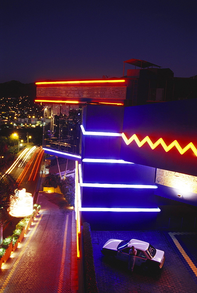 Discotheque Palladium at night, Acapulco, Mexico, America