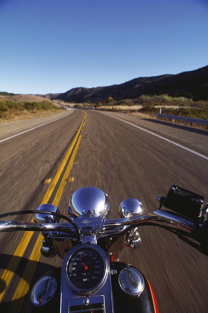 Harley Davidson, road between Lompoc and Santa Barbara, Highway No. 1, California, USA