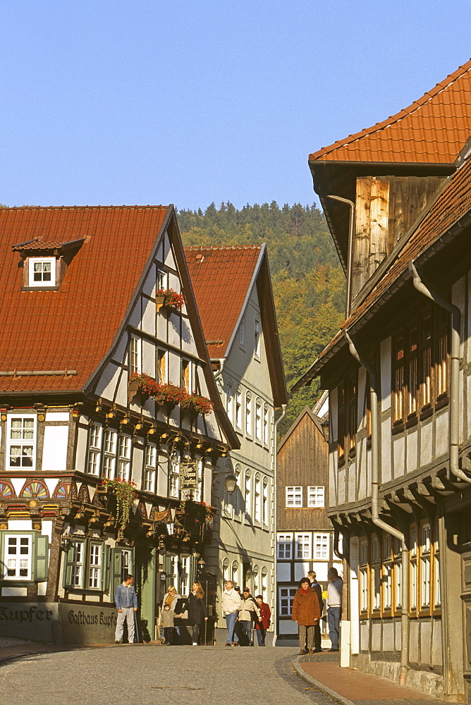 Stolberg, half-timbered building, Harz mountains, Saxony Anhalt, Germany