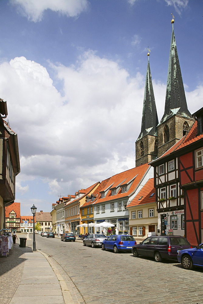 Quedlinburg, Neustadt, Nikolaikirche, Saxony Anhalt, Harz mountains, Germany