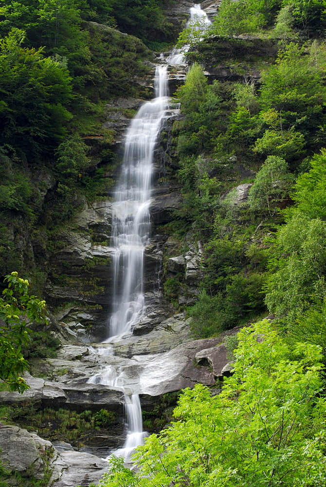 cascade in valley of Verzasca, Ticino, Switzerland