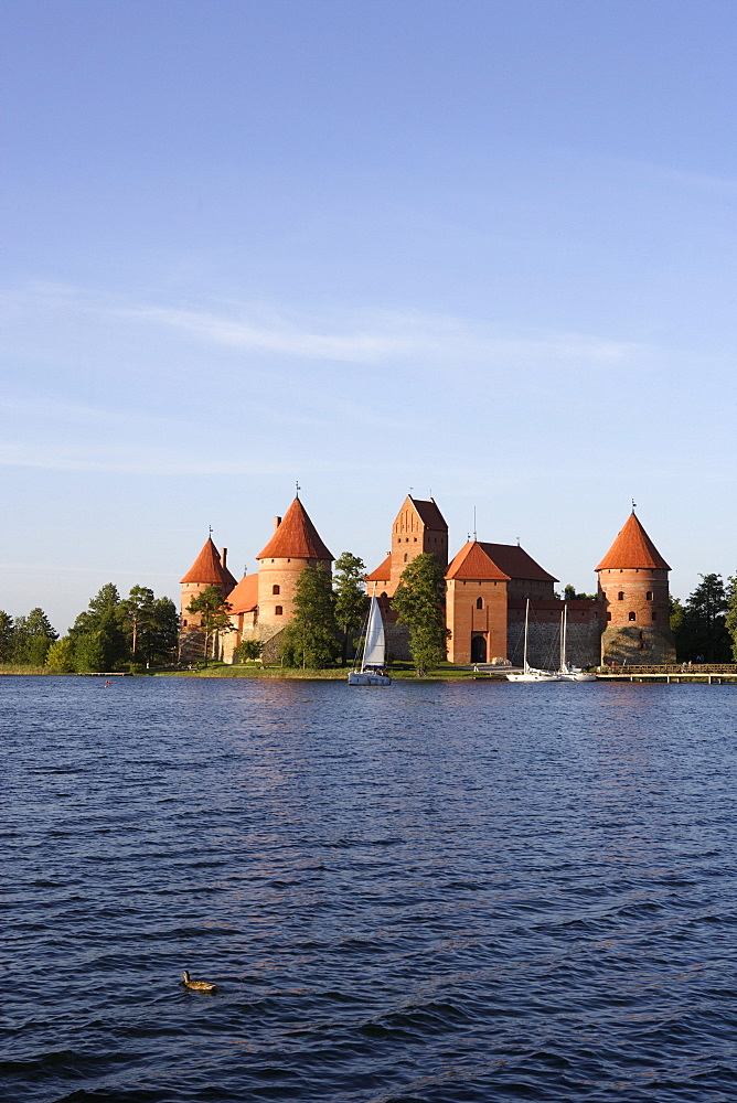 Trakai, an island castle on lake Galve, Lithuania