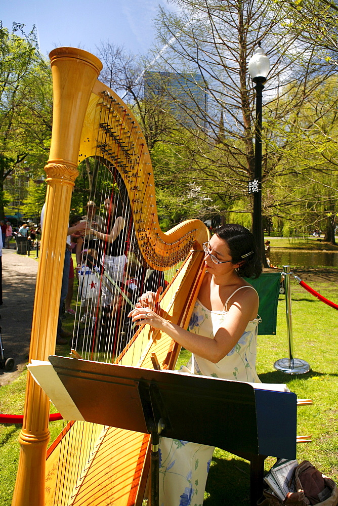 People playing music in the Public Gardens, Boston, Massachusetts, USA