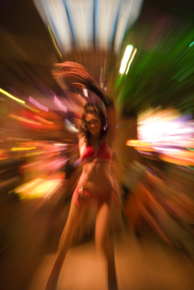 Table dancer in MegArena Partykeller, Mega Park Disco and Club, El Arenal, Playa de Palma, Mallorca, Balearic Islands, Spain