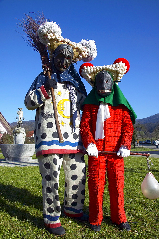 Traditional Carnival Kostume of Black Forest, Elzach, Black Forest, Baden Wuerttemberg, Germany