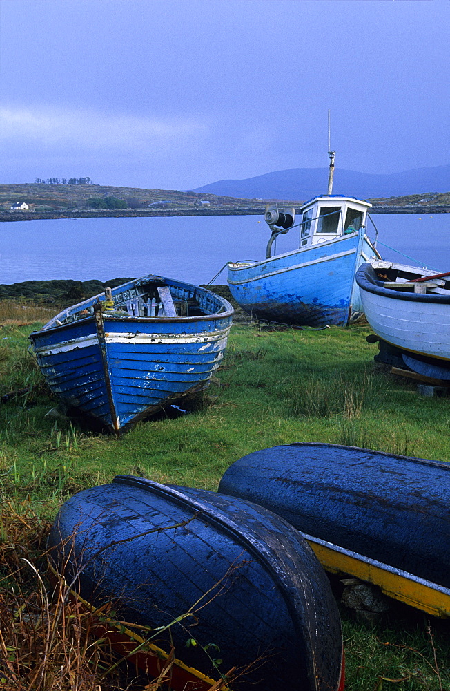 Europe, Great Britain, Ireland, Co. Galway, Connemara, boats in Dog's Bay