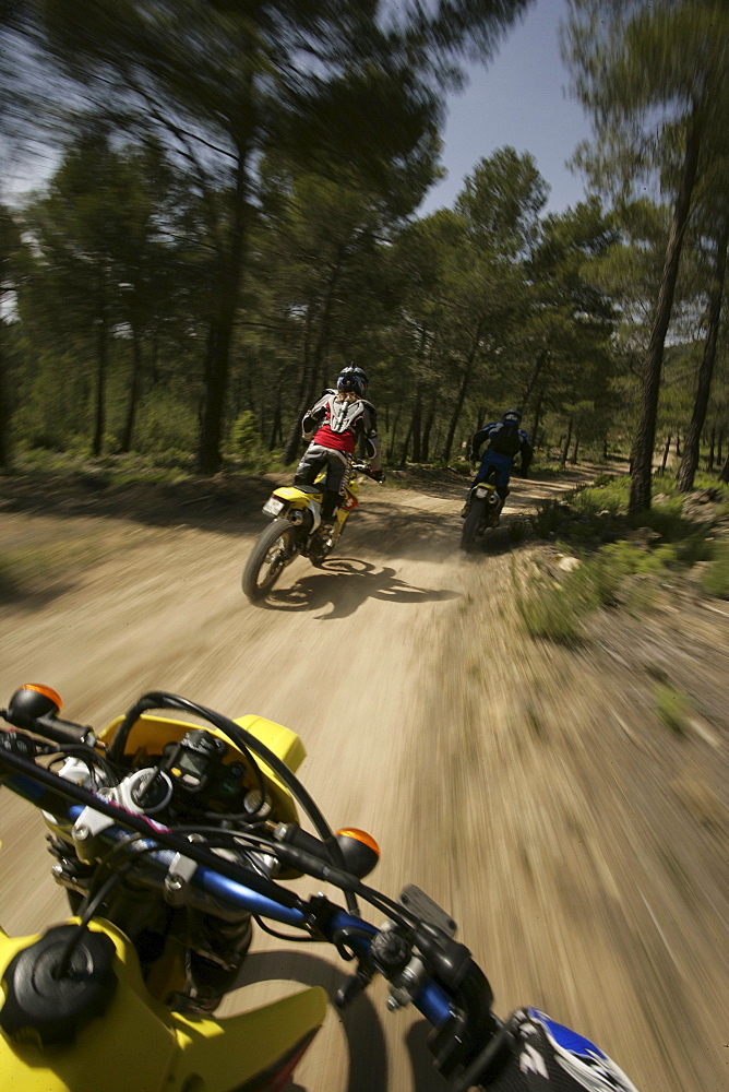 Person driving offroad with Motocross motorbike, Suzuki Offroad Camp, Valencia, Spain