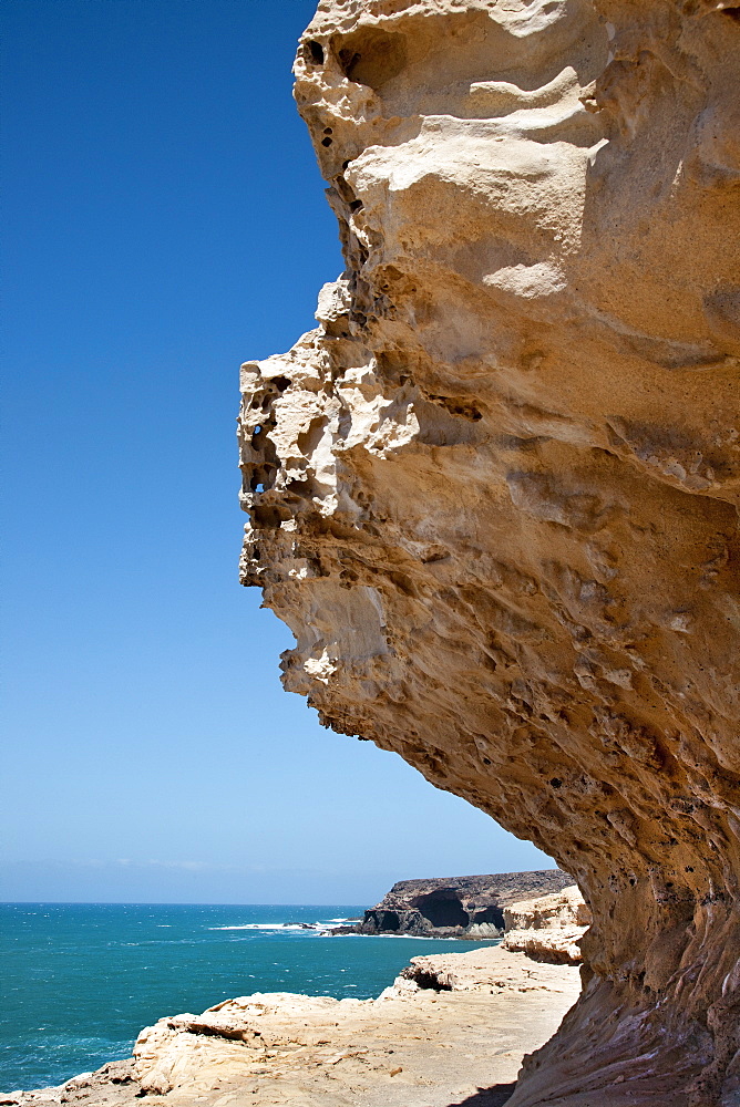 Chalk cliff, Puerto de la Pena, Ajuy, Fuerteventura, Canary Islands, Spain