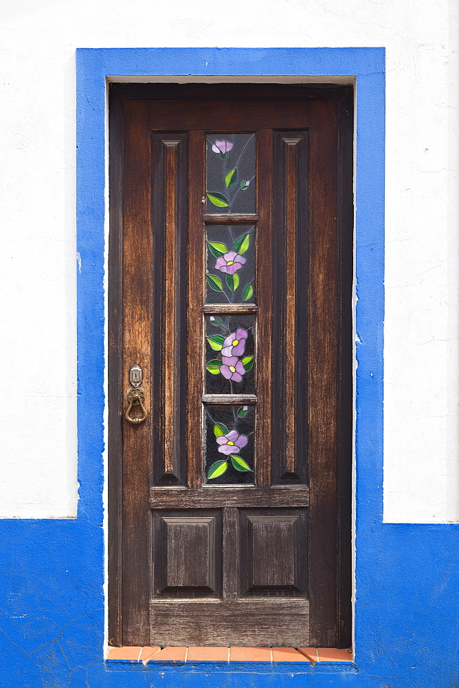 pretty door in Sao Teotonio, Alentejo, Portugal, Europe