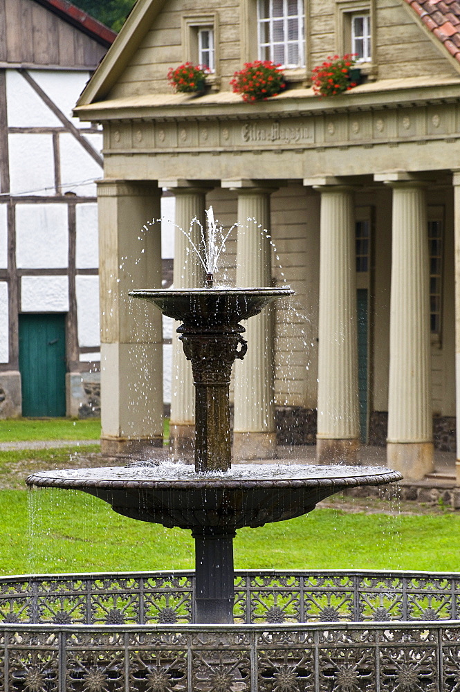 Cast iron well, historical ironworks Koenigshuette, from 1733 till 1737, Bad Lauterberg, Harz, Lower Saxony, Germany