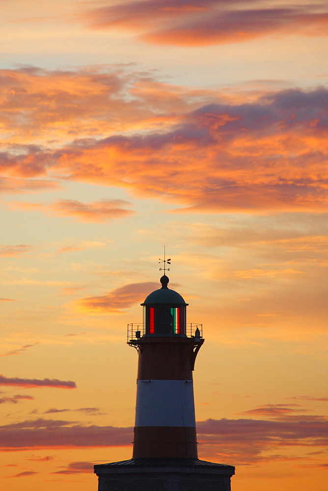 Lighthouse at sunset, Helsinki, Southern Finland, Finland, Europe