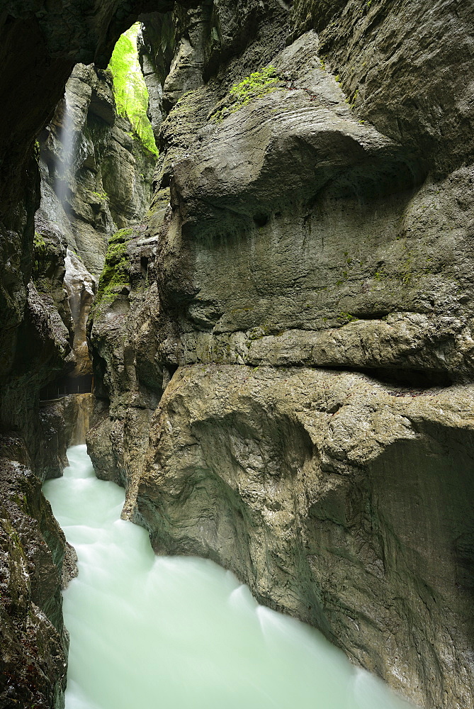 Partnach river running through a rocky gorge, Partnachklamm, Garmisch, Wetterstein range, Upper Bavaria, Bavaria, Germany