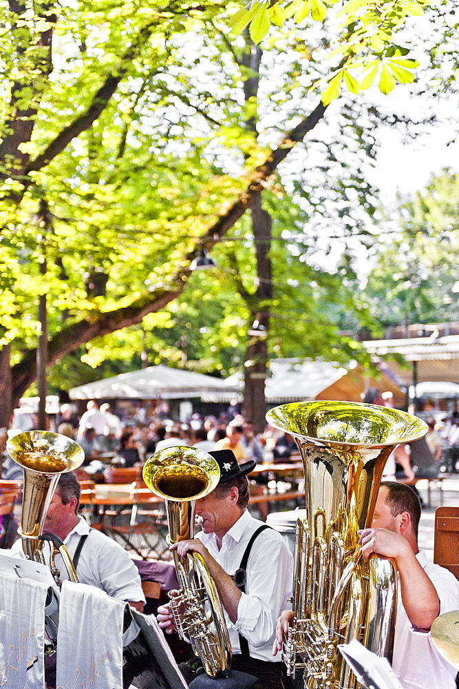 Beer garden, Agustiner Keller, Munich, Upper Bavaria, Bavaria, Germany