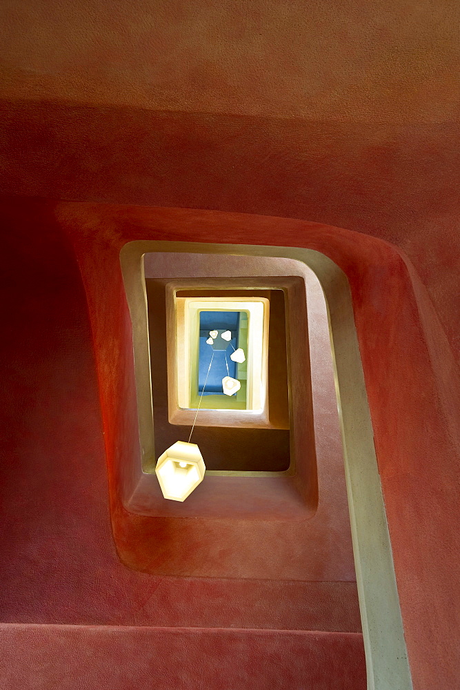 Staircase in the Goetheanum, Architect Rudolf Steiner, world center for the anthroposophical movement, Dornach, Kanton Solothurn, Switzerland, Europe