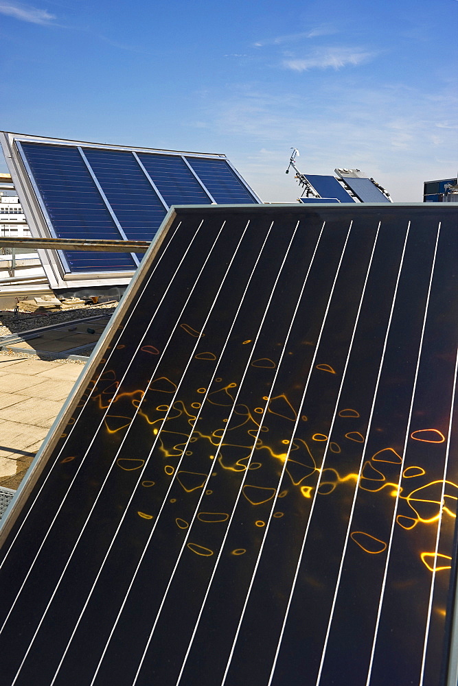 Different solar panels, Freiburg im Breisgau, Black Forest, Baden-Wuerttemberg, Germany, Europe