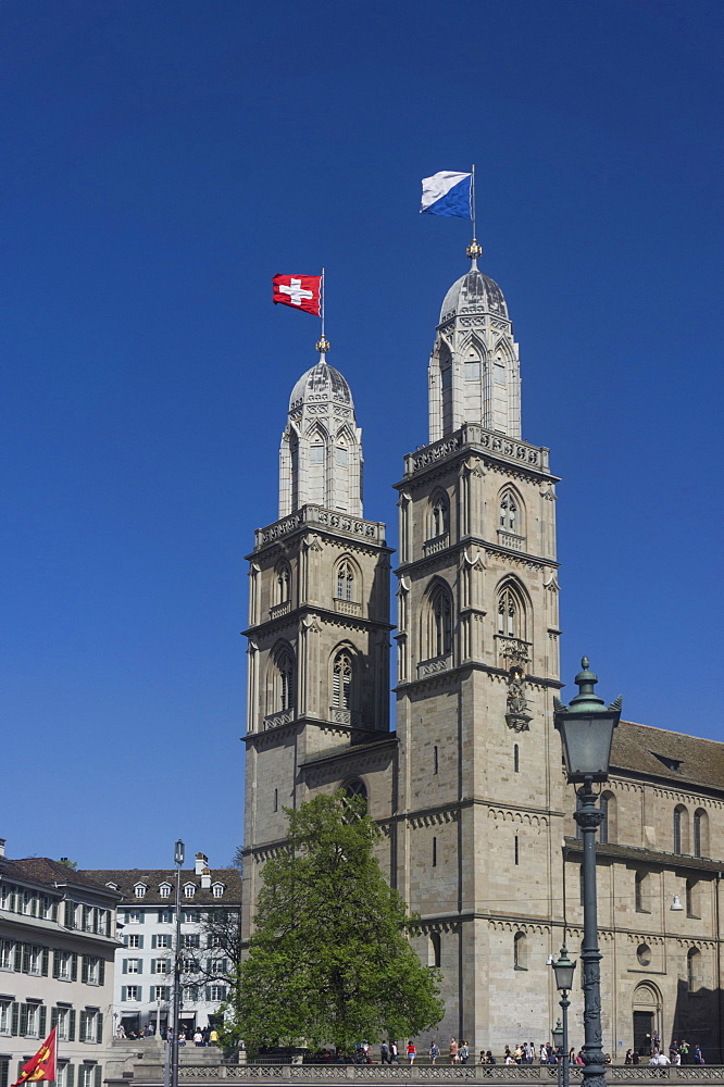 Grossmuentser kathedral, old town, Zurich, Switzerland