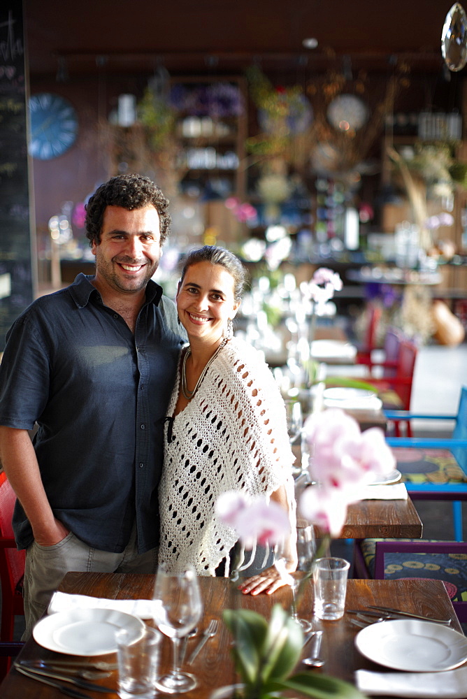 Goncalo Alves and Marta Fonseca, owner of Hotel Areias do Seixo, Povoa de Penafirme, A-dos-Cunhados, Costa de Prata, Portugal