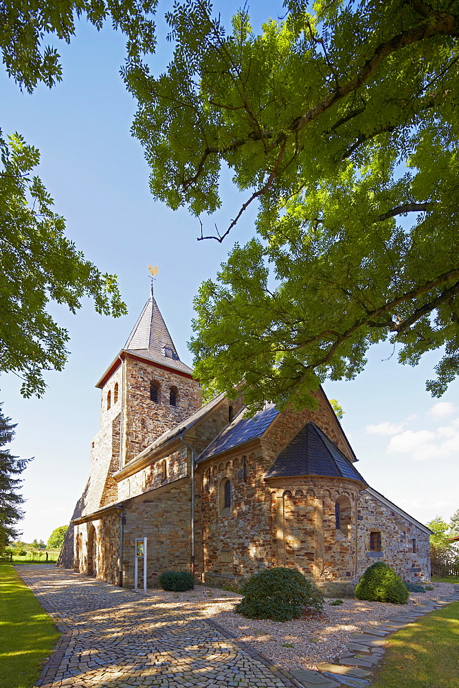 Roman basilica at Asbach - Kircheib near Altenkirchen, Westerwald, Rhineland-Palatinate, Germany, Europe