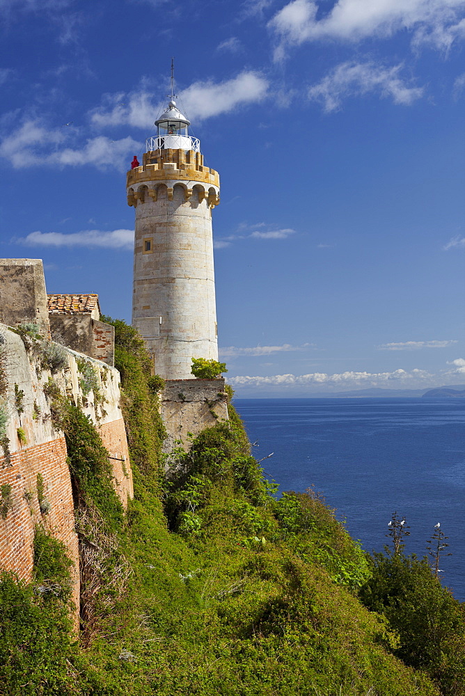 Lighthouse at Fort Stella, Portoferraio, Elba Island, Tuscany, Italy