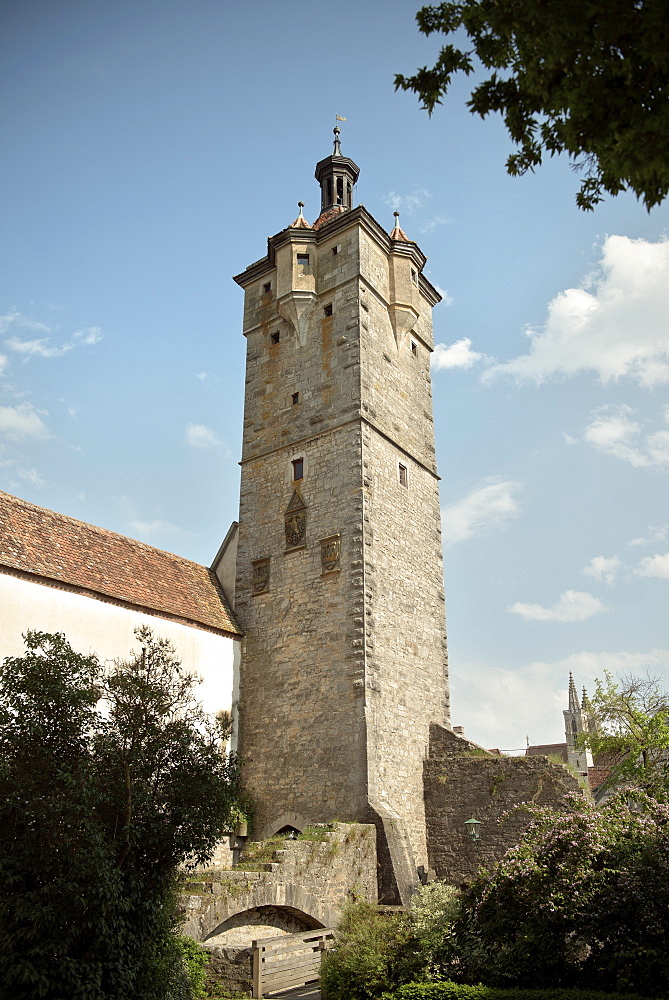 Klingen tower, entrance to the old town of Rothenburg ob der Tauber, Romantic Road, Franconia, Bavaria, Germany