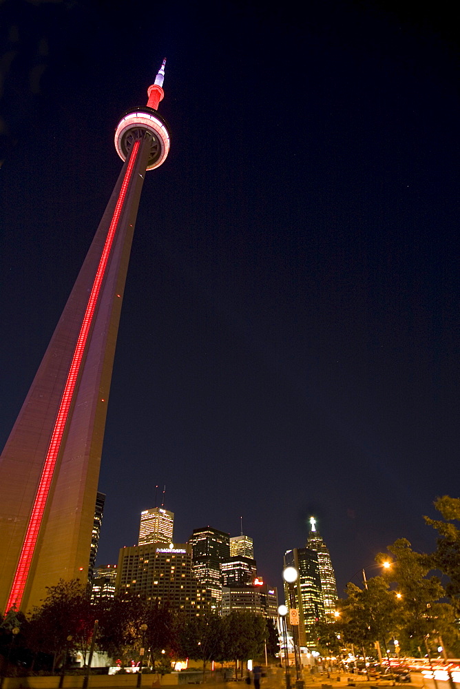 CN Tower and Skyline at Night, Toronto, Ontario