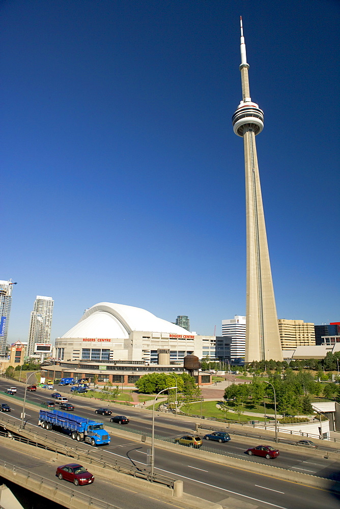 Rogers Center, CN Tower and Gardiner Expressway, Toronto, Ontario