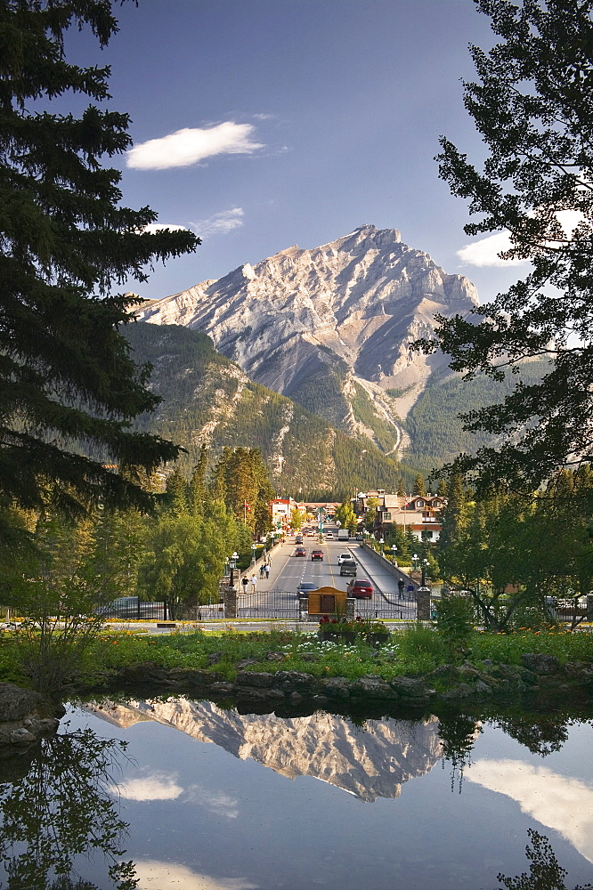 Cascade Gardens and Banff Ave., Banff National Park, Alberta.