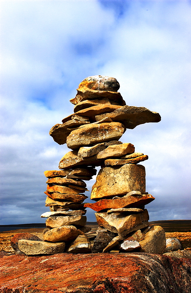 Inukshuk on the Tundra, near Cambridge Bay