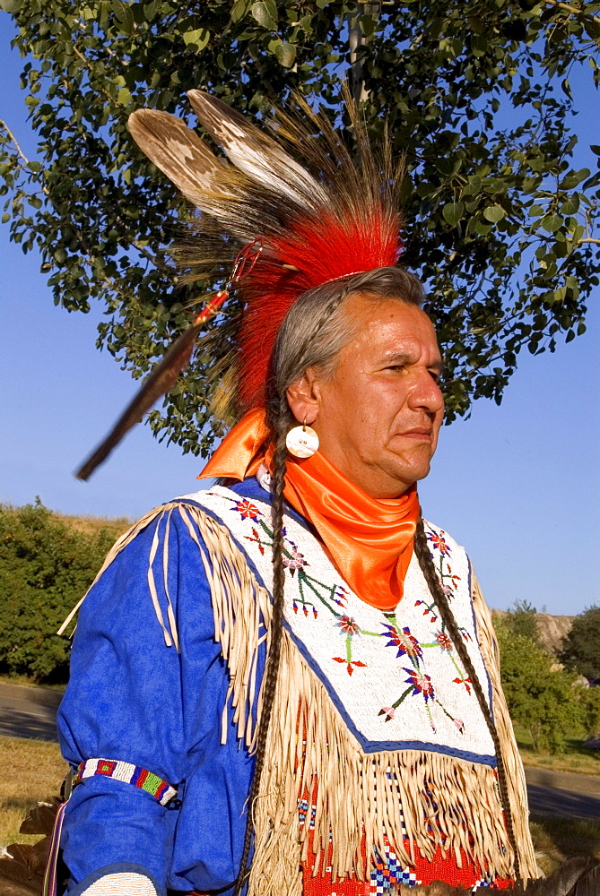 Man in Traditional Dance Regalia, Kamloopa Pow Wow, Kamloops, British Columbia