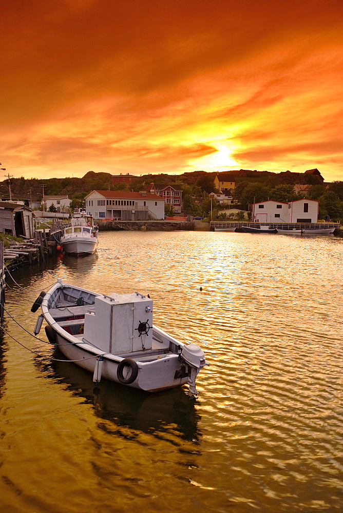 Boat in Harbour of Quidi Vidi Village, St. John's, Newfoundland