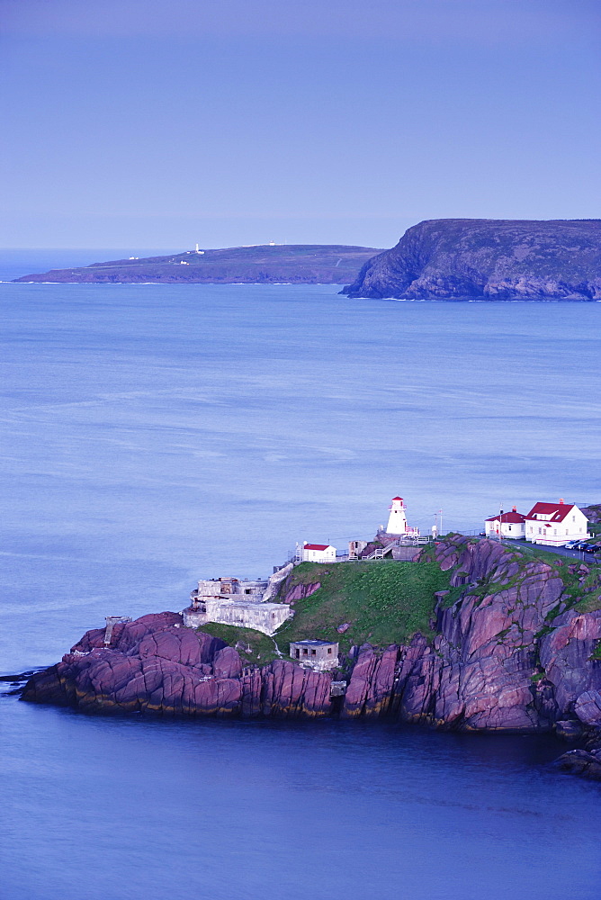 View of Fort Amherst and Cape Spear Lighthouse, Avalon Peninsula, St. John's, Newfoundland