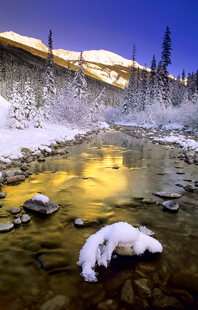 Maligne River and the Colin Range, Jasper National Park, Alberta, Canada