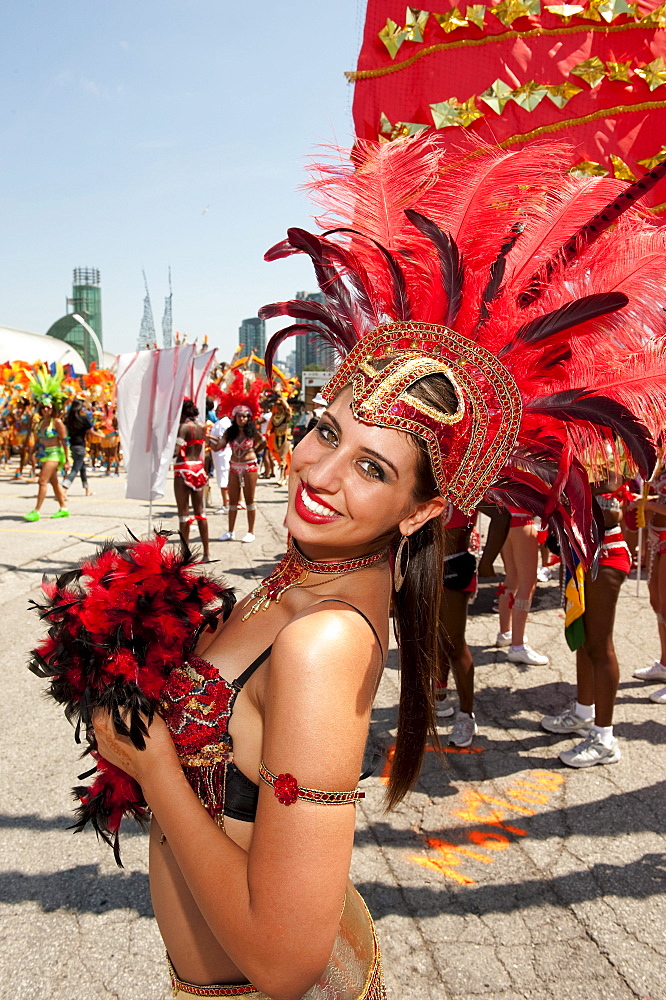 Woman in costume for the Caribana Festival Parade, Toronto, Ontario