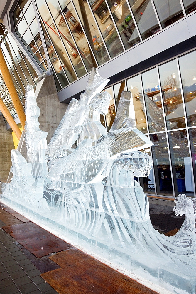 Ice Carving, Richmond Olympic Oval, 2010 Speed Skaing Venue, Richmond, British Columbia