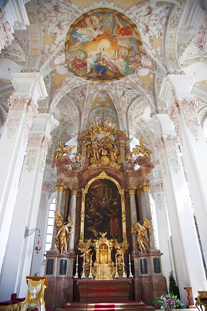 Main altar of the Church of the Holy Ghost, Munich, Bavaria, Germany