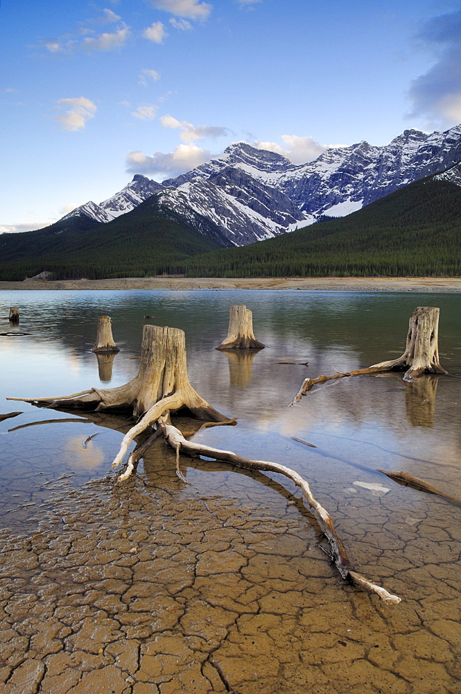 Spray Lake (used to generate hydro-electric power for Canmore and the rest of the Bow River Valley) south of Canmore, Alberta