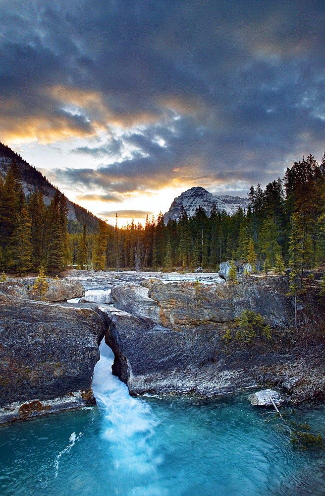 Kicking Horse River at the Natural Bridge, Yoho National Park, British, Columbia.