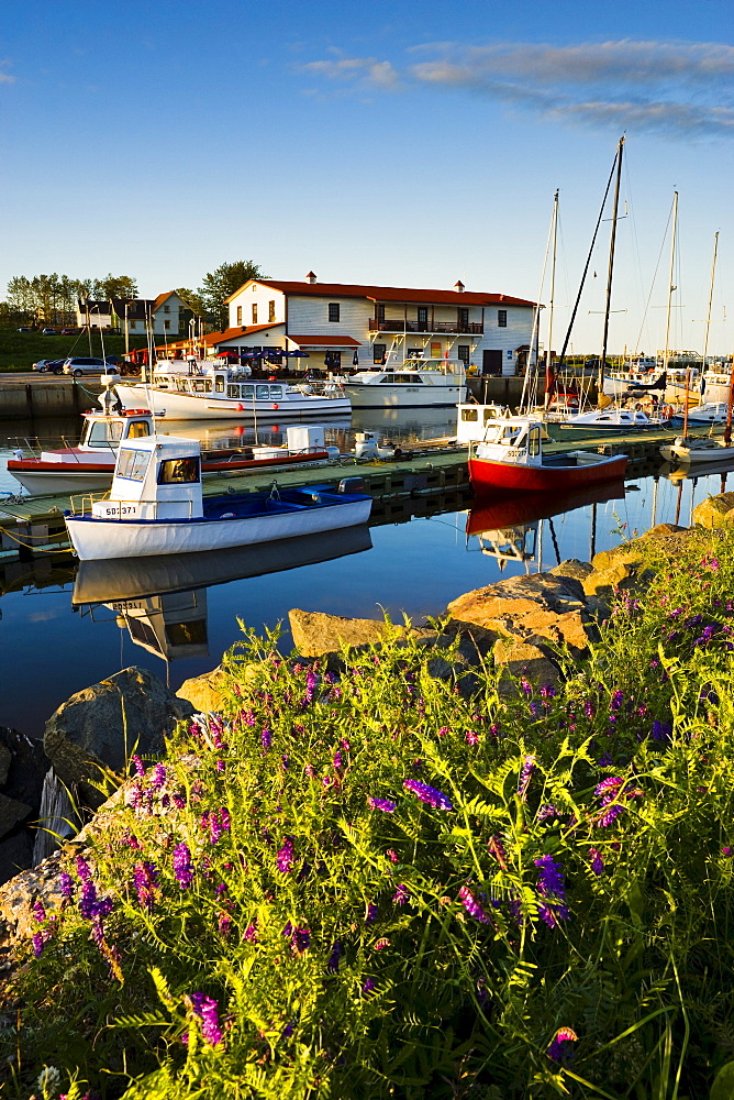 Marina and the Vieille Usine at sunset, L'Anse-a-Beaufils, Gaspesie, Quebec