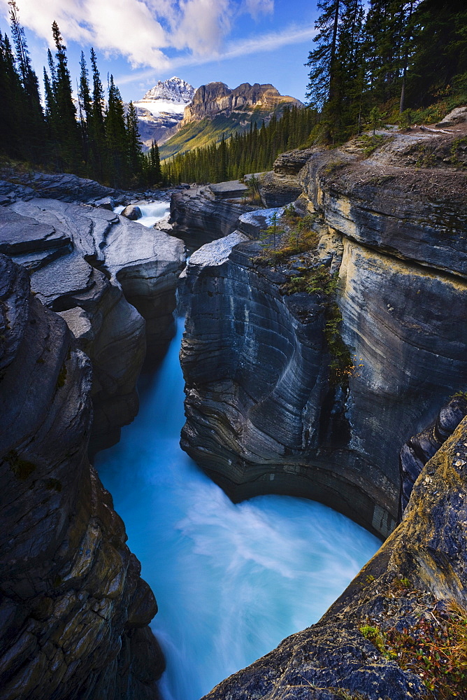 Mistaya Canyon and Mount Sarbach, Banff National Park, Alberta