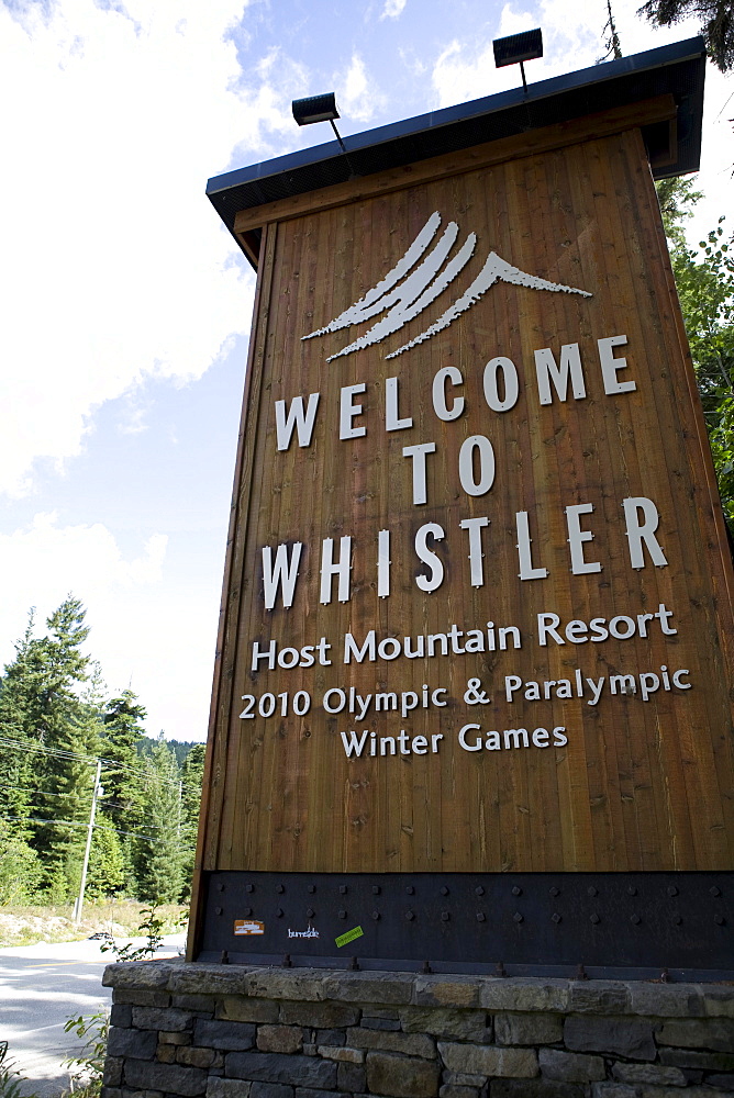 Welcome to Whistler sign, British Columbia