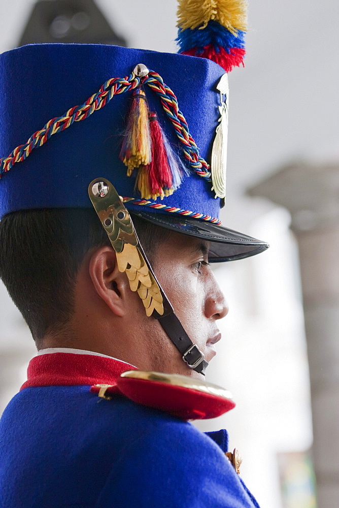 Honour Guard standing in front of Palacio de Carondelet (Presidential Palace), Quito, Pichincha, Ecuador