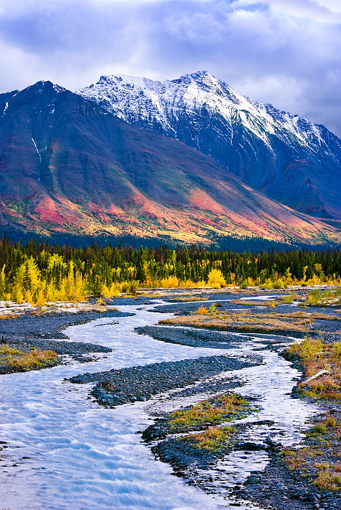 Quill Creek and Kluane Range in fall, Kluane National Park, Yukon