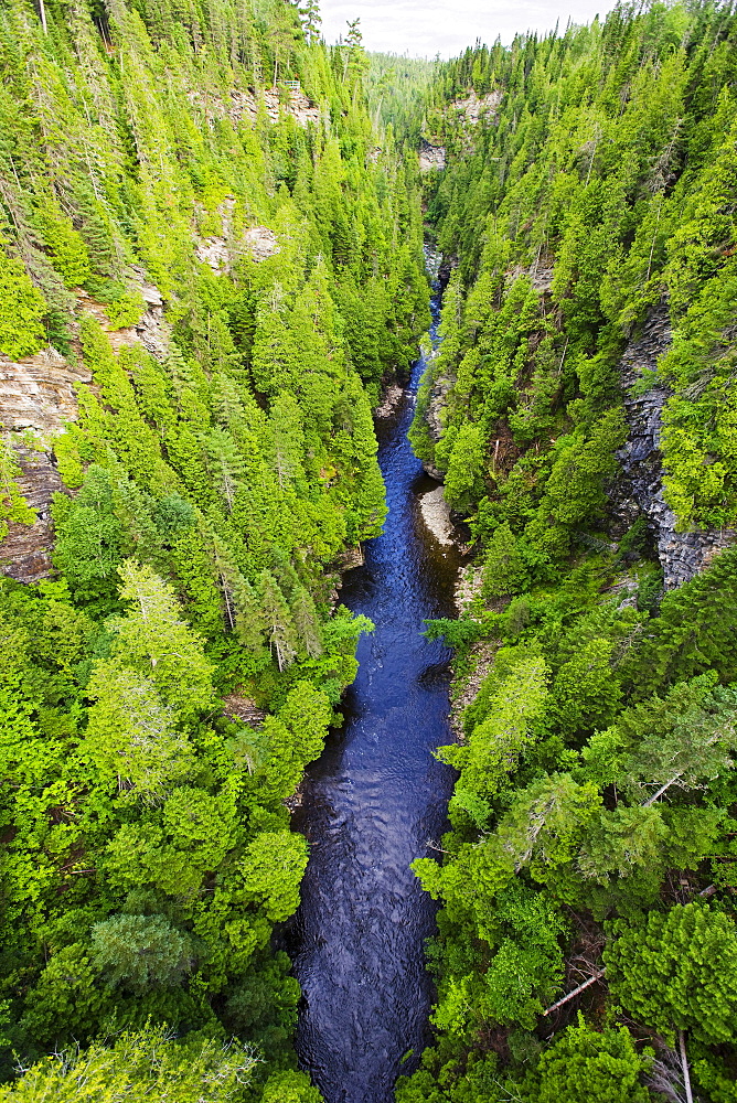 Artist's Choice: Aerial view of Rimouski River, Le Canyon des Portes de l'Enfer, Bas-Saint-Laurent region, Saint-Narcisse-de-Rimouski, Quebec