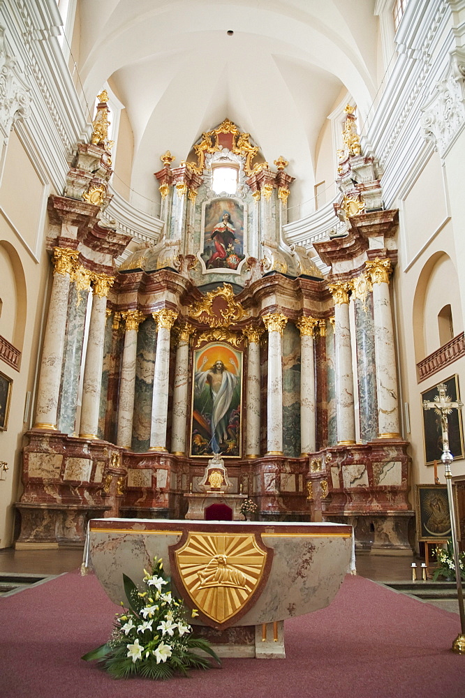 Baroque altarinside St. Casimir's Church and the Jesuit Monastery, Vilnius, Lithuania