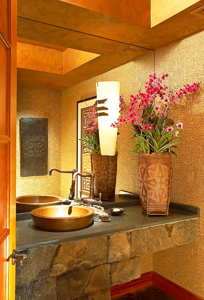 Hawaii, Interior of beautiful modern bathroom.