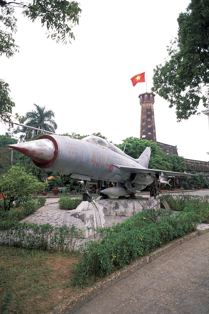 Vietnam, Hanoi, Army Museum, Russian Plane Mig-21, on display outside.